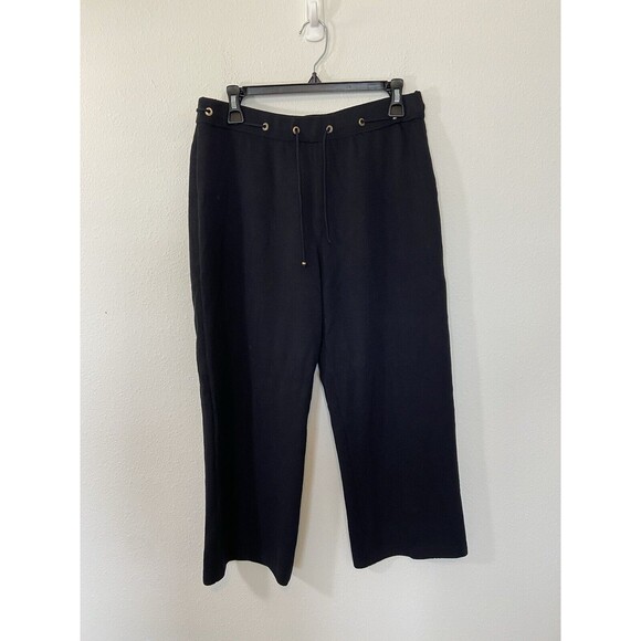 St John Sport Capri Pants Medium Santana Knit Fashion Fit Pull On drawstring - Picture 2 of 10